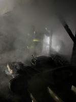 Pożar altany w Landzmierzu - interwencja straży pożarnej