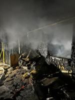 Pożar altany w Landzmierzu - interwencja straży pożarnej