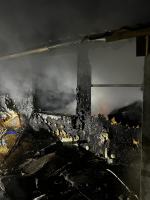 Pożar altany w Landzmierzu - interwencja straży pożarnej