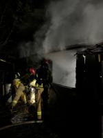 Pożar altany w Landzmierzu - interwencja straży pożarnej