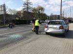 Zderzenie motocykla z samochodem osobowym na ul. Hallera w Opolu