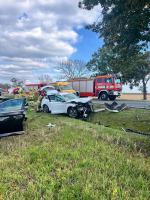 Wypadek na DK38. Dziecko i dorosły trafili do szpitala