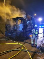 Pożar ciągnika siodłowego na MOP Wysoka przy autostradzie A4