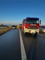 Pożar samochodu osobowego na A4 w kierunku Katowic