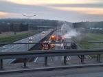 Pożar ciężarówki na A4 pod Krapkowicami. Utrudnienia w kierunku Wrocławia
