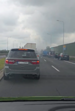 Samochód ciężarowy zapalił się na obwodnicy Opola