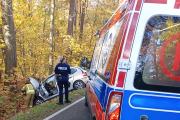 Wypadek na trasie Łambinowice-Szadurczyce. Jedna osoba przewieziona do szpitala