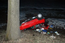 Miał 3 promile i dachował