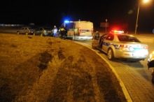 Po pijaku wjechał na rondo