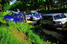 Zderzenie skody i opla w Walidrogach