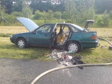 Na autostradzie palił się samochód
