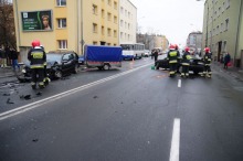 Wypadek na Placu Kazimierza, dwie osoby zostały ranne