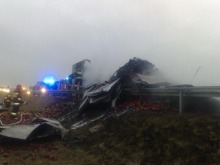Na autostradzie spłonęła naczepa ciężarówki