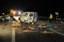 Wypadek busa na autostradzie A4