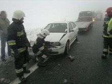 Cztery samochody zderzyły się we mgle