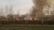 Pożar baraków w Chmielowicach