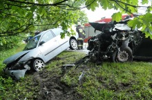 Ciężarówka i dwa samochody osobowe zderzyły się pod Opolem