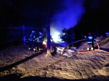 Pożar samochodu przy ulicy 1 Maja