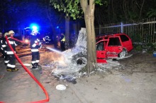 Pożar samochodu przy ulicy 1 Maja