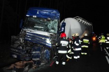 Zderzenie ciężarówek w Grodźcu