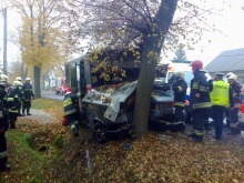 Autobus uderzył w drzewo, 6 osób trafiło do szpitala