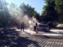 Mercedes spłonął na ul. Barlickiego 