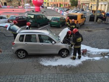 Samochód zapalił się na Placu Kopernika