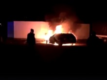 Nocny pożar samochodu na Zaodrzu