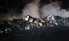 Pożar naczepy ciężarówki w Sidzinie