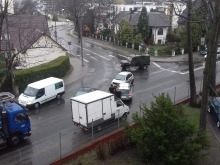 Kolizja na ul. Domańskiego. Kobieta wymusiła pierwszeństwo.