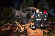 Pożar altany na działce w Opolu