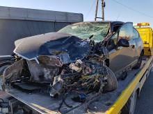 Zderzenie citroena z tirem w Chrząstowicach. Jedna osoba ranna