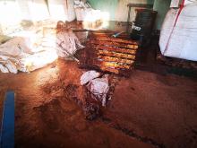 7 zastępów straży gasiło pożar łuski kakaowej