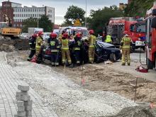 Czołowe zderzenie na ulicy Bohaterów Monte Cassino w Opolu