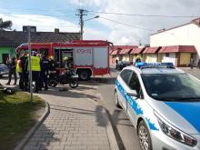 Zderzenie osobówki i motocykla w Praszce