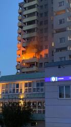 Pożar w bloku przy pl Józefa Piłsudskiego w Opolu 