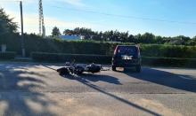 Wypadek z udziałem motocyklisty i osobówki w Tarnowie Opolskim. Lądował LPR