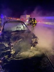 BMW spłonęło na A4