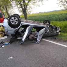 Groźny wypadek na DK11 w powiecie kluczborskim. Lądował śmigłowiec LPR