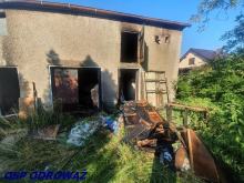 Pożar budynku w Krapkowicach
