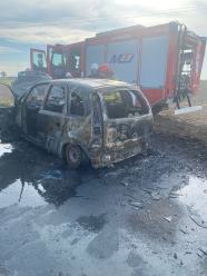 Pożar samochodu w powiecie namysłowskim