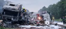 Dwie ciężarówki zderzyły się na A4 - Autostrada jest całkowicie zablokowana