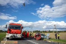 Poważny wypadek w Kuniowie. Lądował śmigłowiec LPR