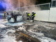 Pożar busa na MOP Góra św. Anny