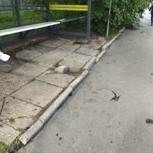 Tragiczny stan chodnika przy przystanku na ulicy Katowickiej
