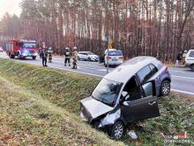 Niebezpieczny poranek na Opolszczyźnie. Zderzenie pojazdów na trasie Chobie - Mnichus