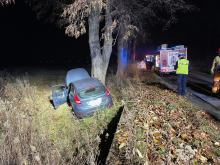 Wypadek w Ciepielowicach. Auto uderzyło w drzewo