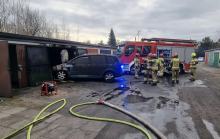 Pożar garażu w Zawadzkiem