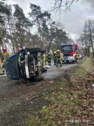 Wypadek na drodze w kierunku Januszkowic