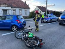 Zderzenie motocykla z samochodem osobowym w Gorzowie Śląskim